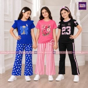 3 Set Cotton Combo - 1003- Whitish Blue , Whitish Baby Pink , Pinkish Black