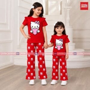 Cotton Summer Set -207- Kitty Red