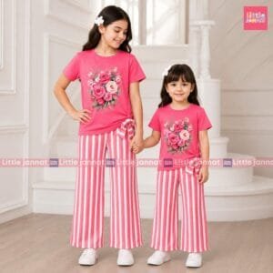 Cotton Summer Set -202- Floral Pink