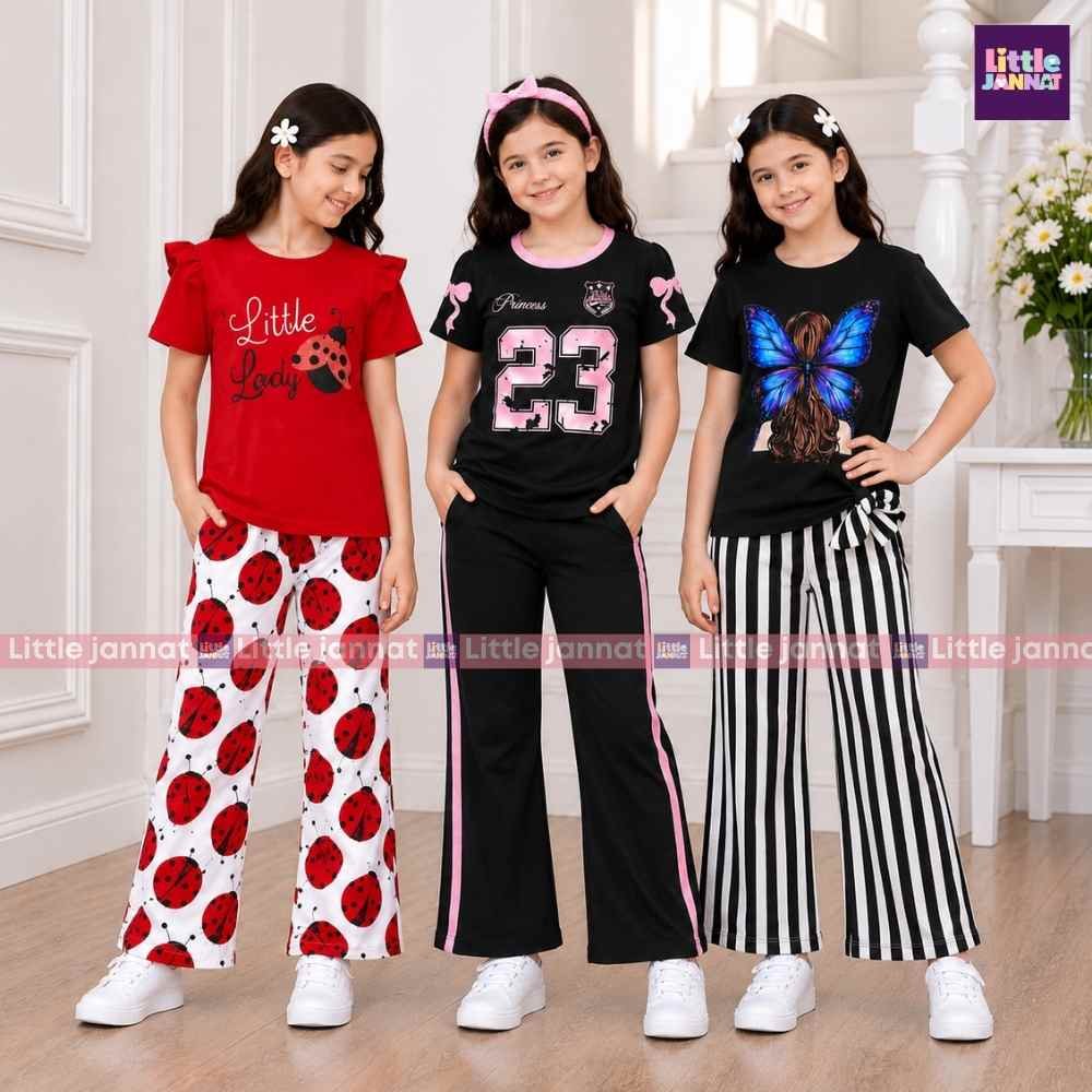 3 Set Cotton Combo -1001- Red , Pinkish 23 Black , Butterfly Black ,